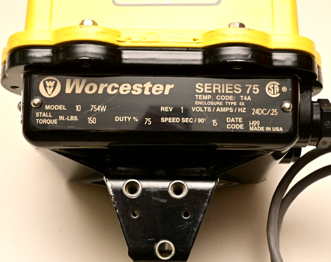 Worcester Series 75 Model 10 754W Electric Actuator Valve 1/2DS4466PTSE Swagelok