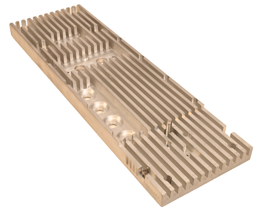 20" x 6" x 1" Machined Aluminum Heatsink Assembly Sciex Mass Spec 7.7 lbs
