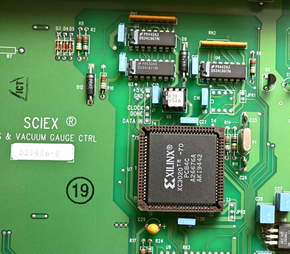 Sciex API 100 Mass Spectrometer DACS & Vacuum Gauge Control Board 020406-B