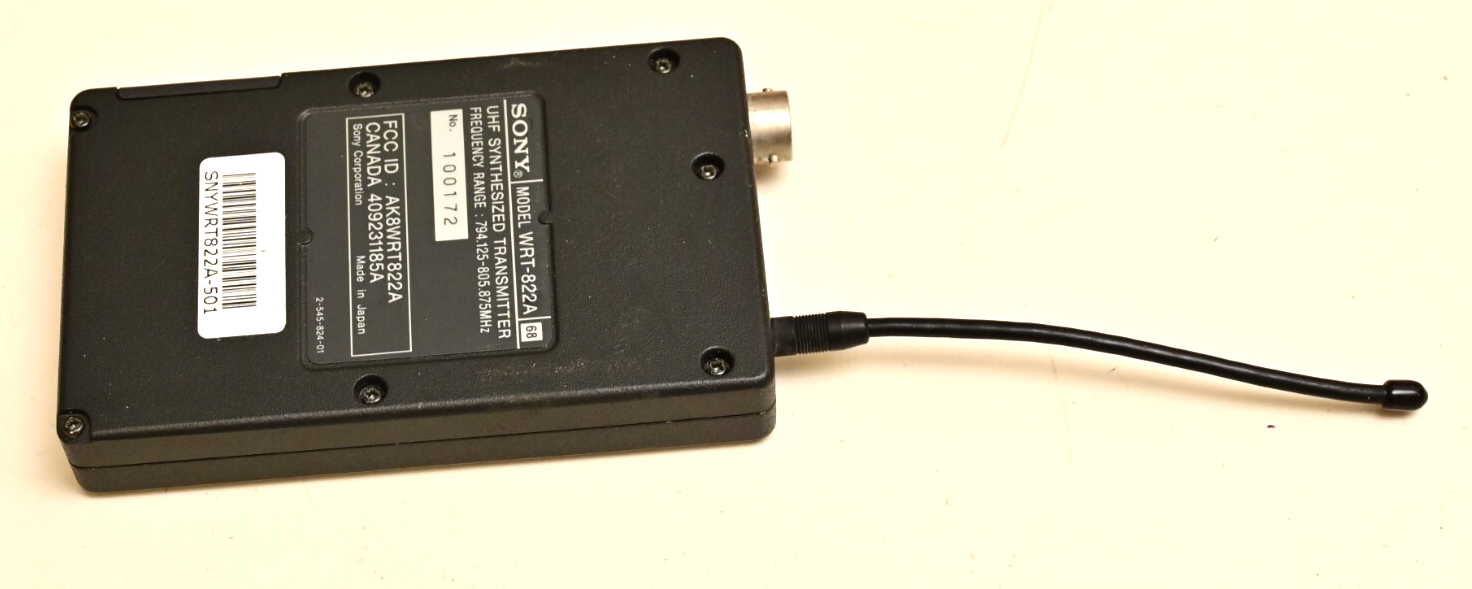 Sony Wireless Microphone UHF Transmitter & Receiver Tuner Lot WRT-822 WRR-861