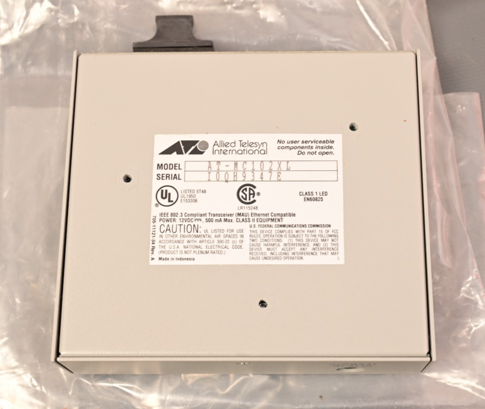 ATI AT-MC102XL Fast Ethernet to Fiber Media Converter NOS Allied Telesyn