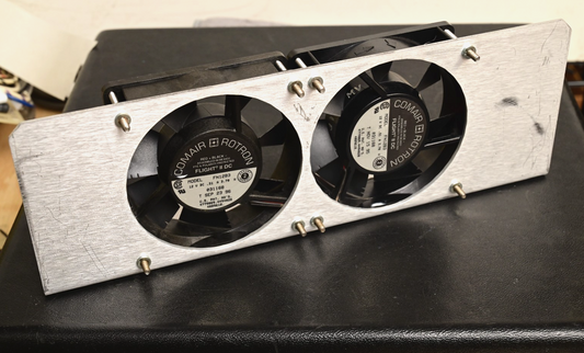 QTY 2 Comair Rotron Flight II DC Fans 12V 3.7W Mounted to Aluminum Bracket