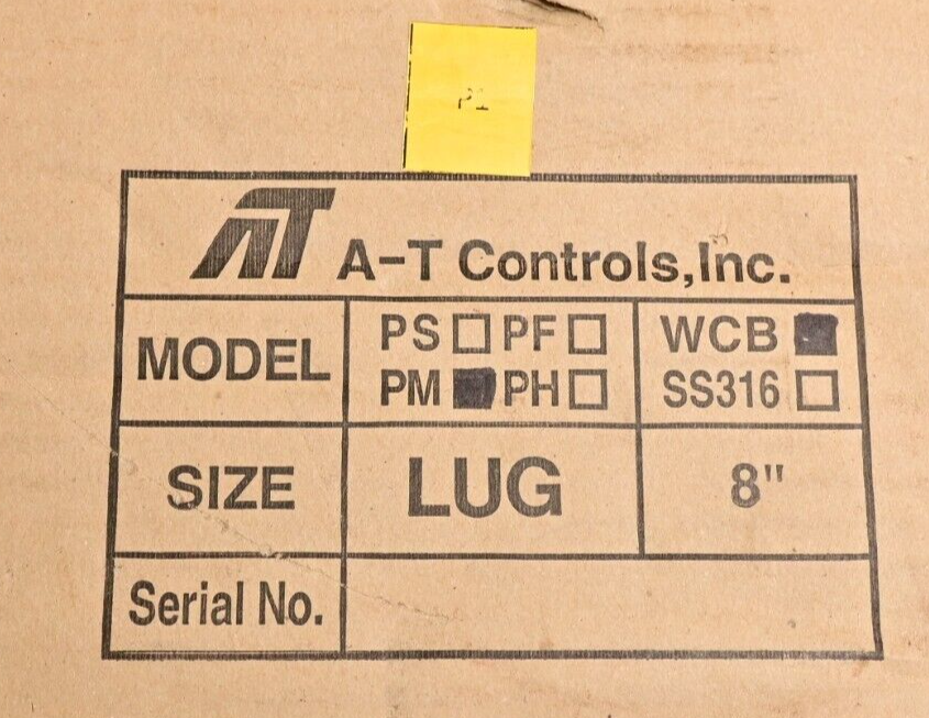 A-T Controls 8" 150lb Powerseal High Performance Butterfly Valve 316L LUG 660°F