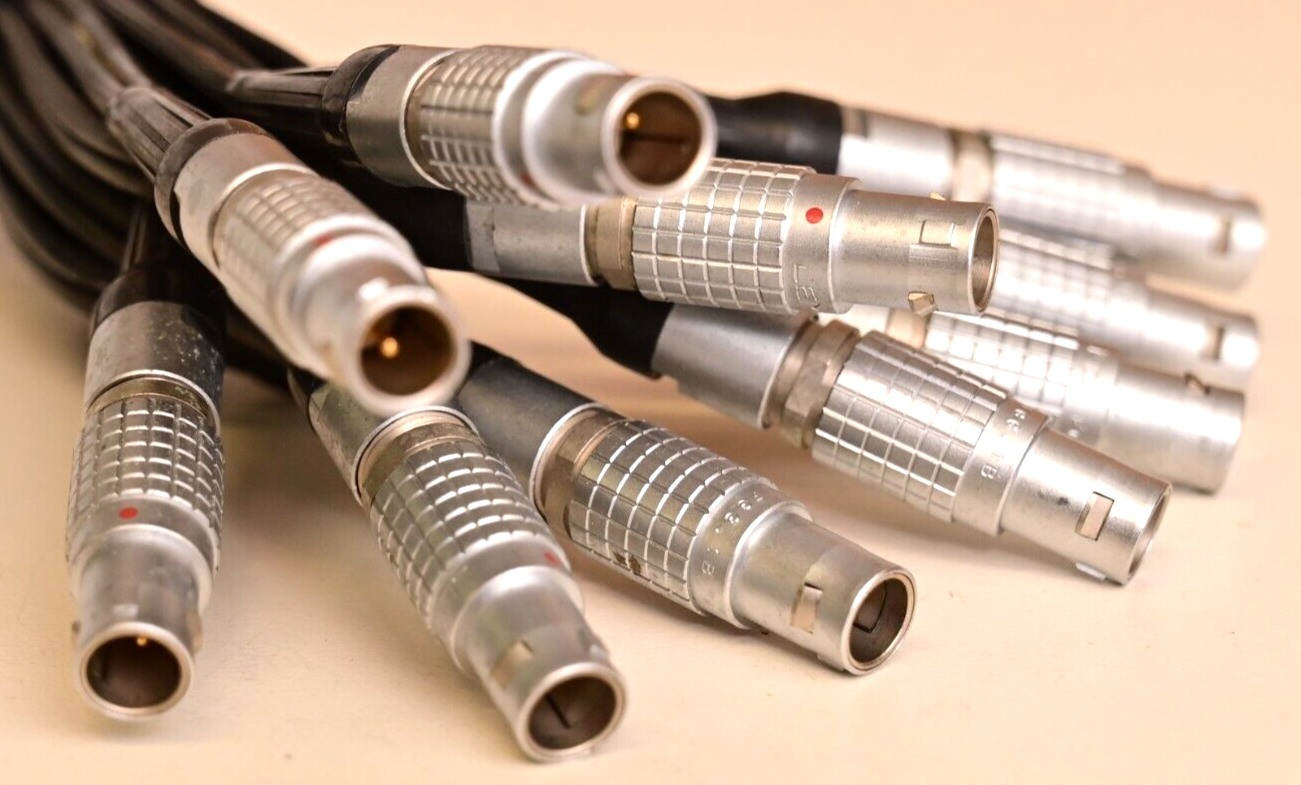 Lot of 10 LEMO 2-Pin Male Power Connectors w/ Pigtail/Cable Used FGG.1B