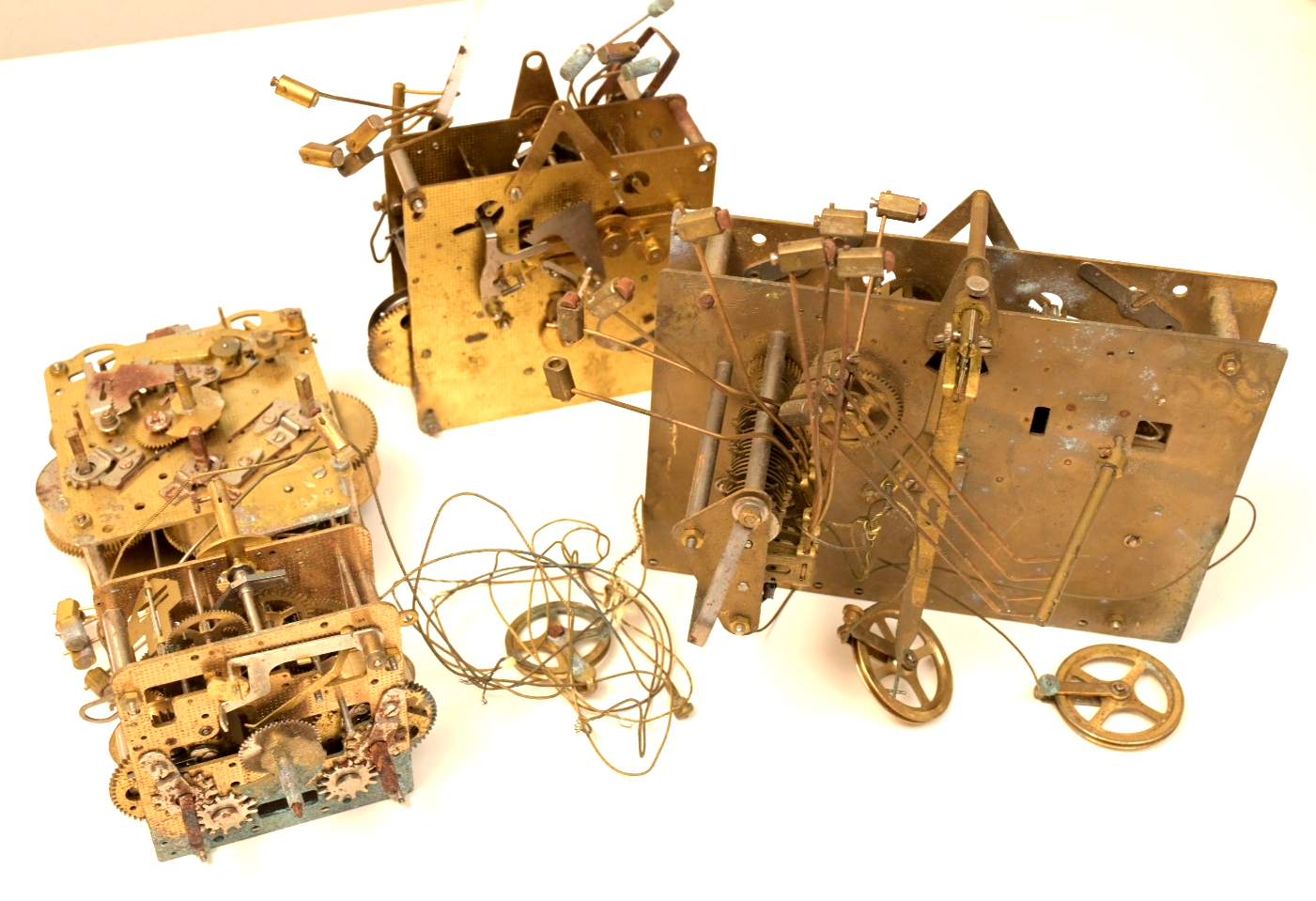 Lot of 4 Hermle Antique Brass Clock Movements 82 K 87 Black Forest 81 Emperor