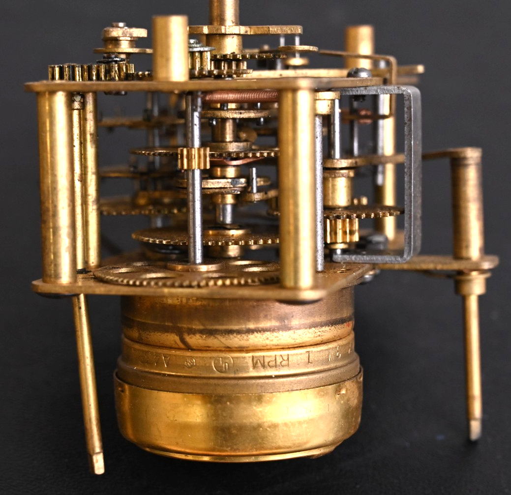 Antique Brass Clock Movement w/ Synchron 1RPM Motor Westminster Chime? 2176870