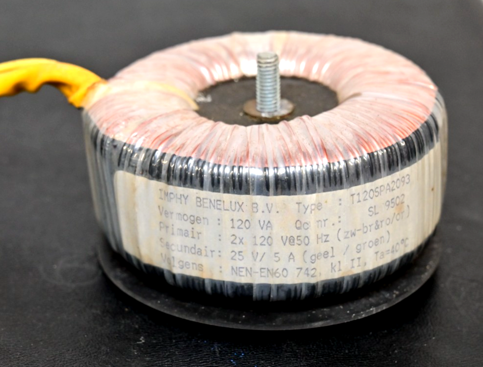 Imphy Benelux Toroidal Transformer 120VA 2x120VAC to 25V@5A