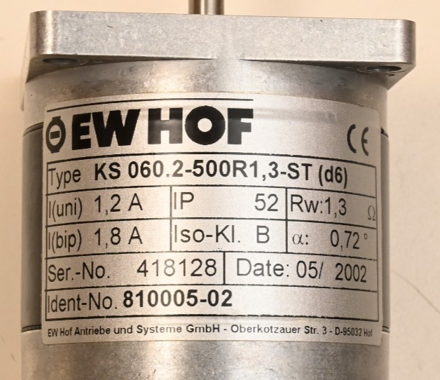 EW HOF KS 060.2-500R1,3-ST (d6) Stepper Motor MarXperts MAR345 Z-Axis