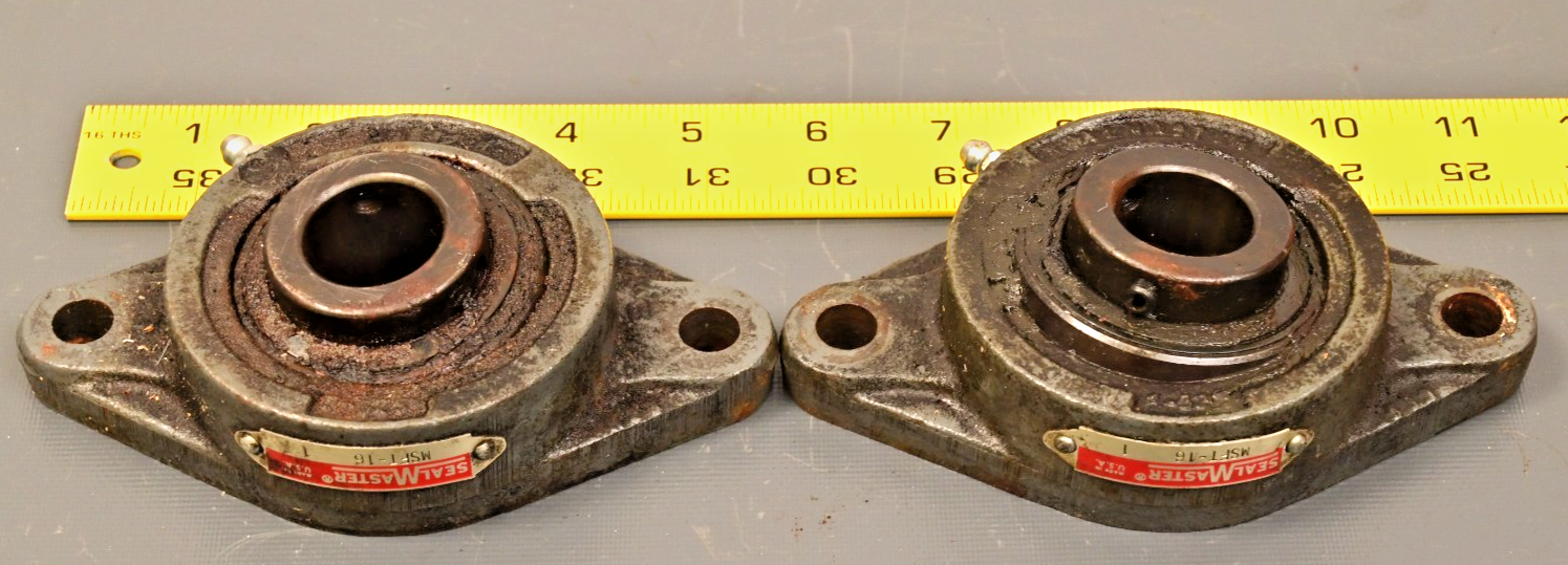 QTY 2 SealMaster MSFT-16 2-Bolt Flange Bearings