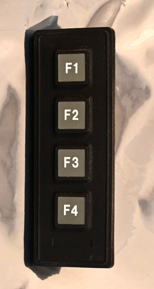 Keymat Technology Surface/Flush Mount Rubber Keypad 4 Function Keys F1 F2 F3 F4