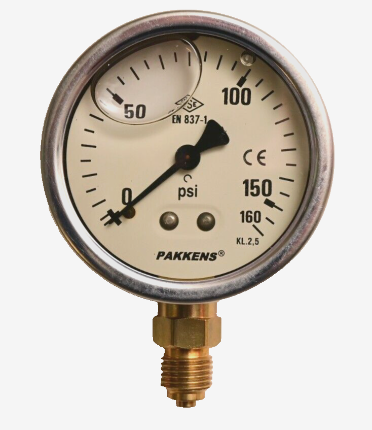 PAKKENS 160 PSI (11 bar) Oil-Filled Bourdon Tube Pressure Gauge TSE EN 837-1