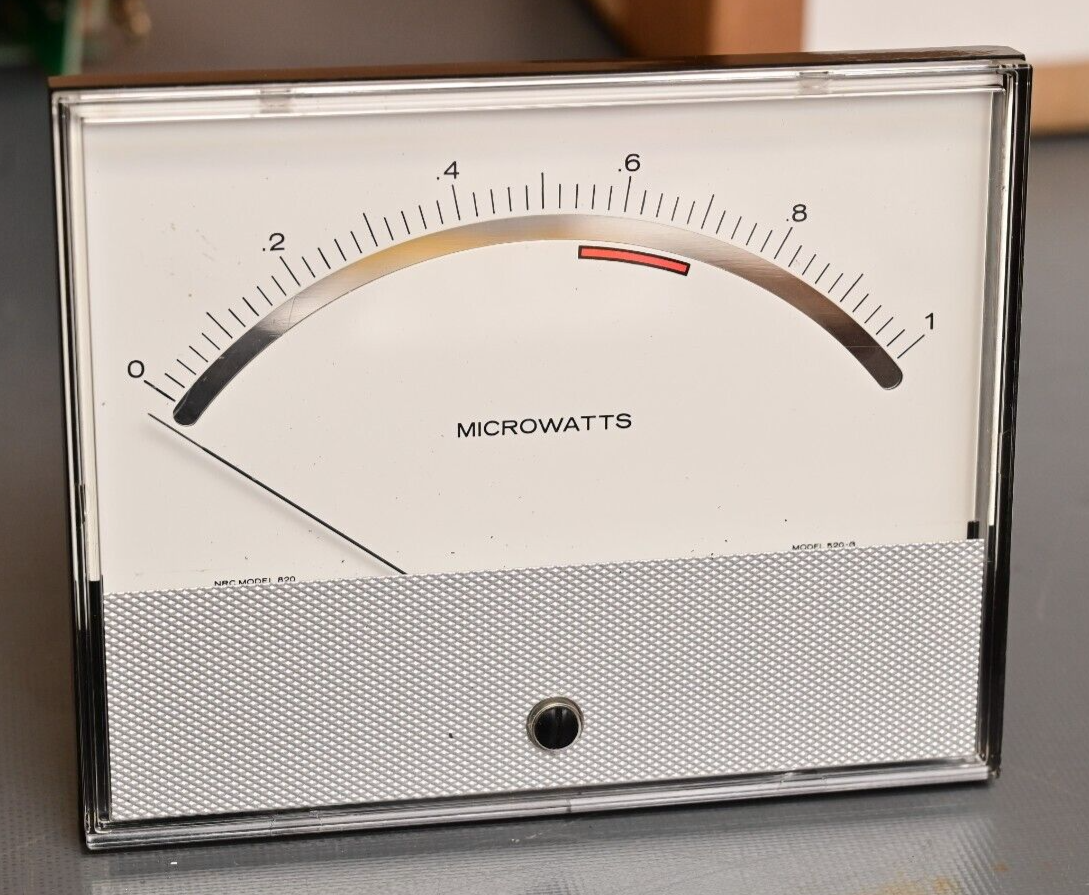 Triplett Panel Meter Newport NRC 820 0-1 Microwatts w/ Flush Panel Mount
