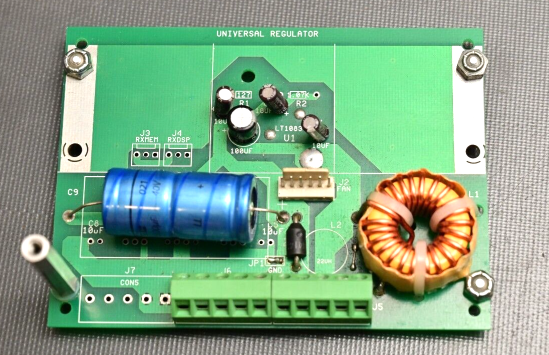 Universal DC Power Regulator PCB w/ Capacitors & Inductor 12V w/ Fan Output