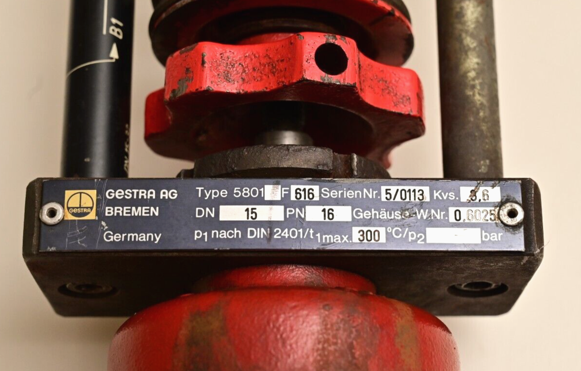 GESTRA Type 5801 Self-Acting Mechanical Pressure Regulator Valve DN 15 PN 16
