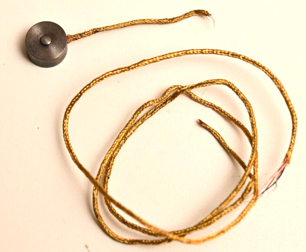 Miniature Button Load Cell Unknown Make/Model Gold Wire Braid Vintage Omega?