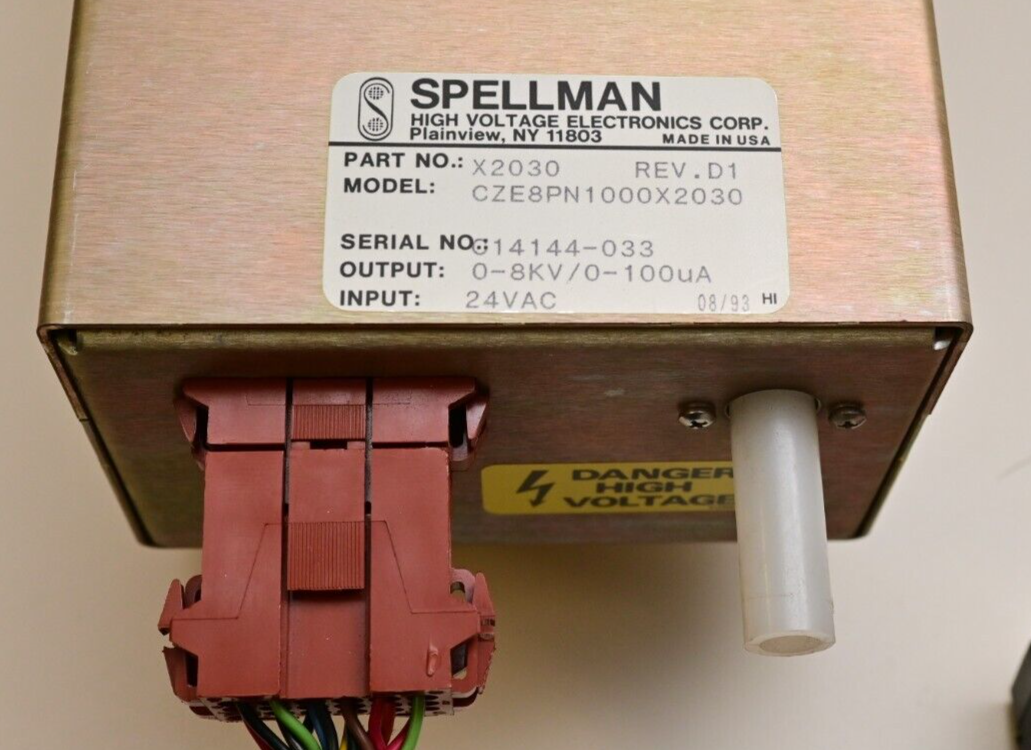 Spellman X2030 0-8kV 0-100uA Power Supply w/ Cable 24VAC Input
