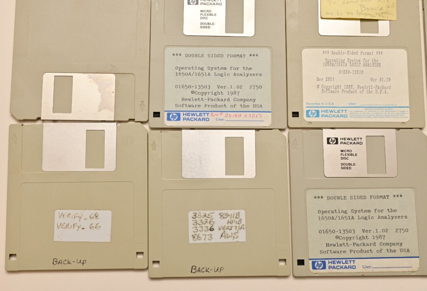 Lot 17 Vintage 3.5" Floppy Disks HP 1650A/1651A 1671G VME/VXI Config Test Files