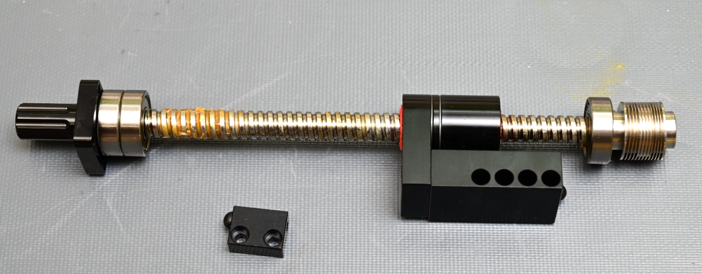 Lead Screw Assembly ~110mm Travel w/ Knob, Bearings, Motor Flex Coupler 6mm