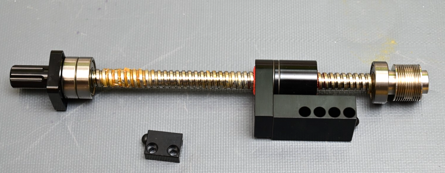 Lead Screw Assembly ~110mm Travel w/ Knob, Bearings, Motor Flex Coupler 6mm