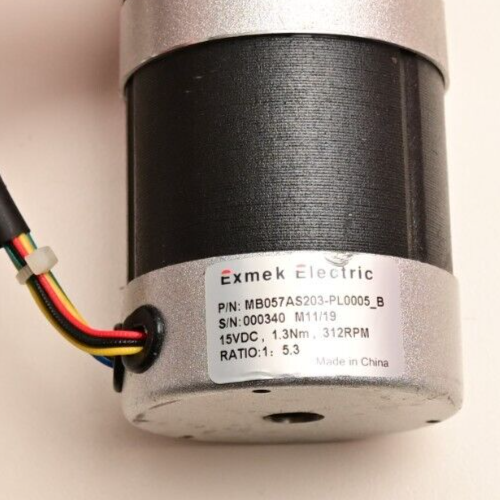 Exmek Electric DC Motor MB057AS203 15V 1.4Nm 312RPM 1:5.3 Gearhead AirSpace G6