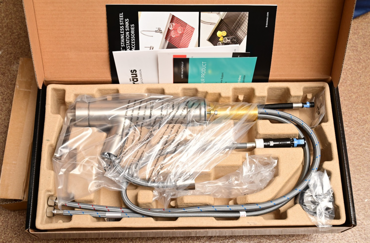 Kraus KPF-4103SFS Allyn Pull Out Kitchen Faucet Stainless Steel *MISSING HEAD*