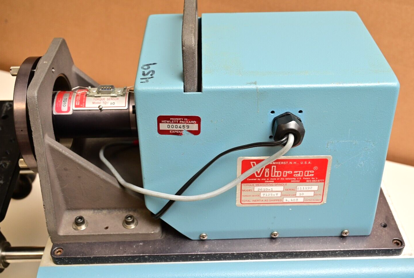 Vibrac Model 2610-1 Torque Measuring Spindle 7125-V 10 oz-in 2-Axis Stage