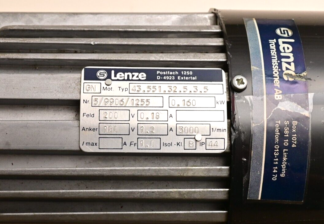 Lenze Right Angle Gearmotor 43.551.32.5.3.5 0.16kW Dual Output Gearbox 3000RPM