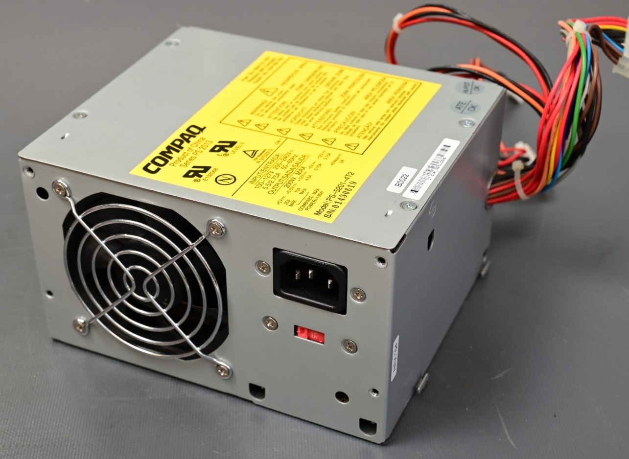 Compaq PS-5201-4T2 200W ATX Power Supply Vintage 1999 Tested OK See Notes