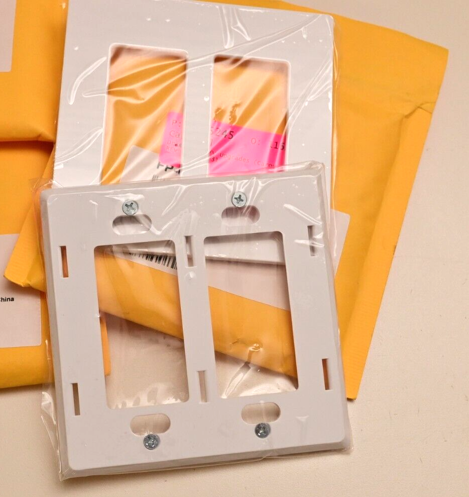 Lot of 5 Crestron FP-G2-W-S 2-Gang Decora Wall Plate NIB