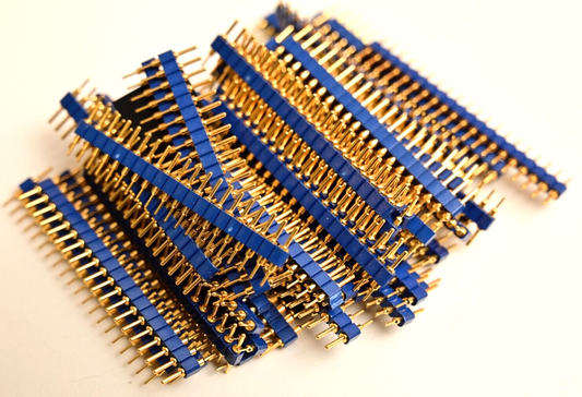 Lot of 50 Headers 20-Pin 0.1" Premium Gold Plated Machined 0.26 lb Vertical Post