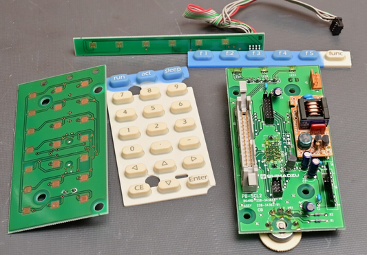 Shimadzu SCL-10A Front Panel Keypad PCBs & Buttons w/ TDK PCU-554 LCD Inverter