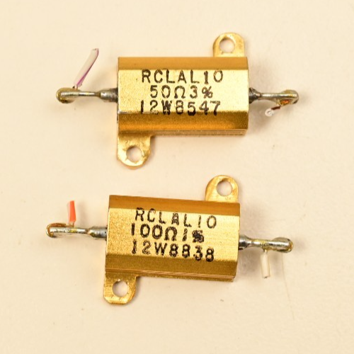 QTY 2 RCL AL10 12W Power Resistors Aluminum Case 50Ω 3% 100Ω 1%
