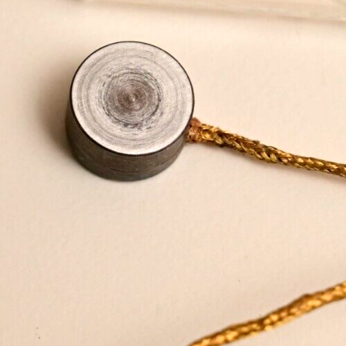 Miniature Button Load Cell Unknown Make/Model Gold Wire Braid Vintage Omega?