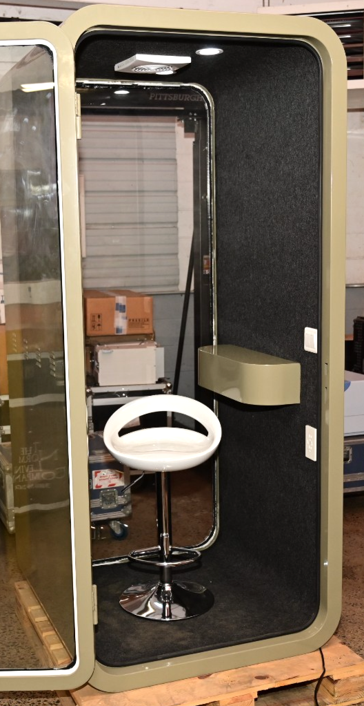 Single Person Office Privacy Booth Soundproof w/Chair/Lighting/Fan (Phila Local)