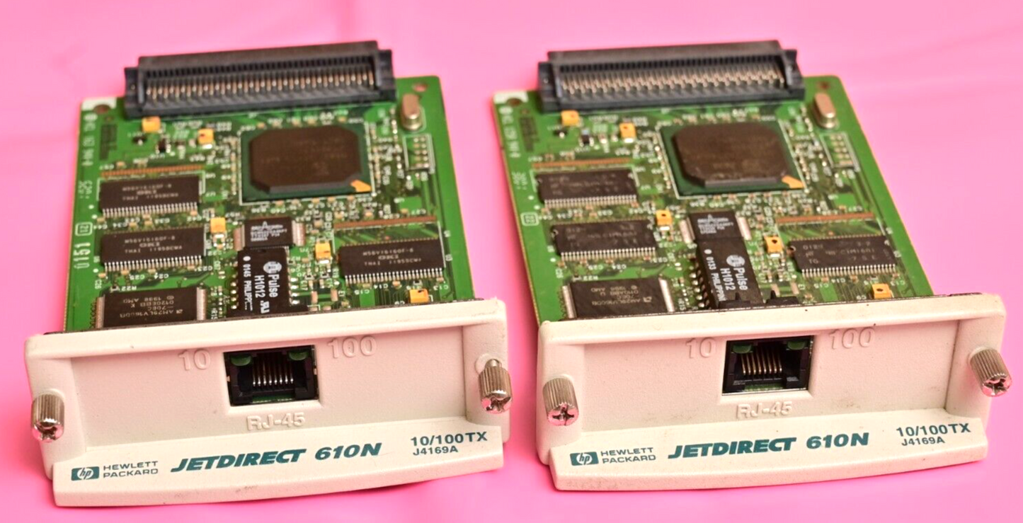 QTY 2 HP Jetdirect 610N Printer Network Cards RJ45