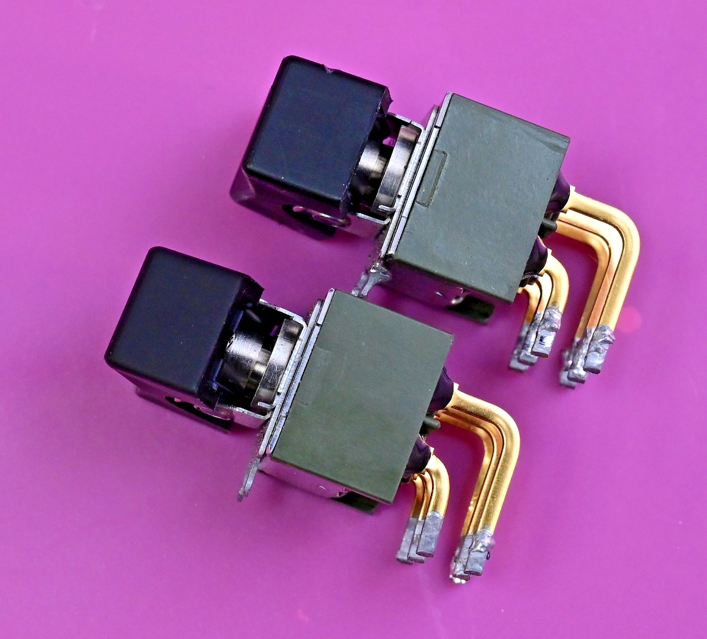 Lot of 2 NKK Rocker Switches M-2022 ON-ON M-2023 ON-OFF-ON Gold Plated Used