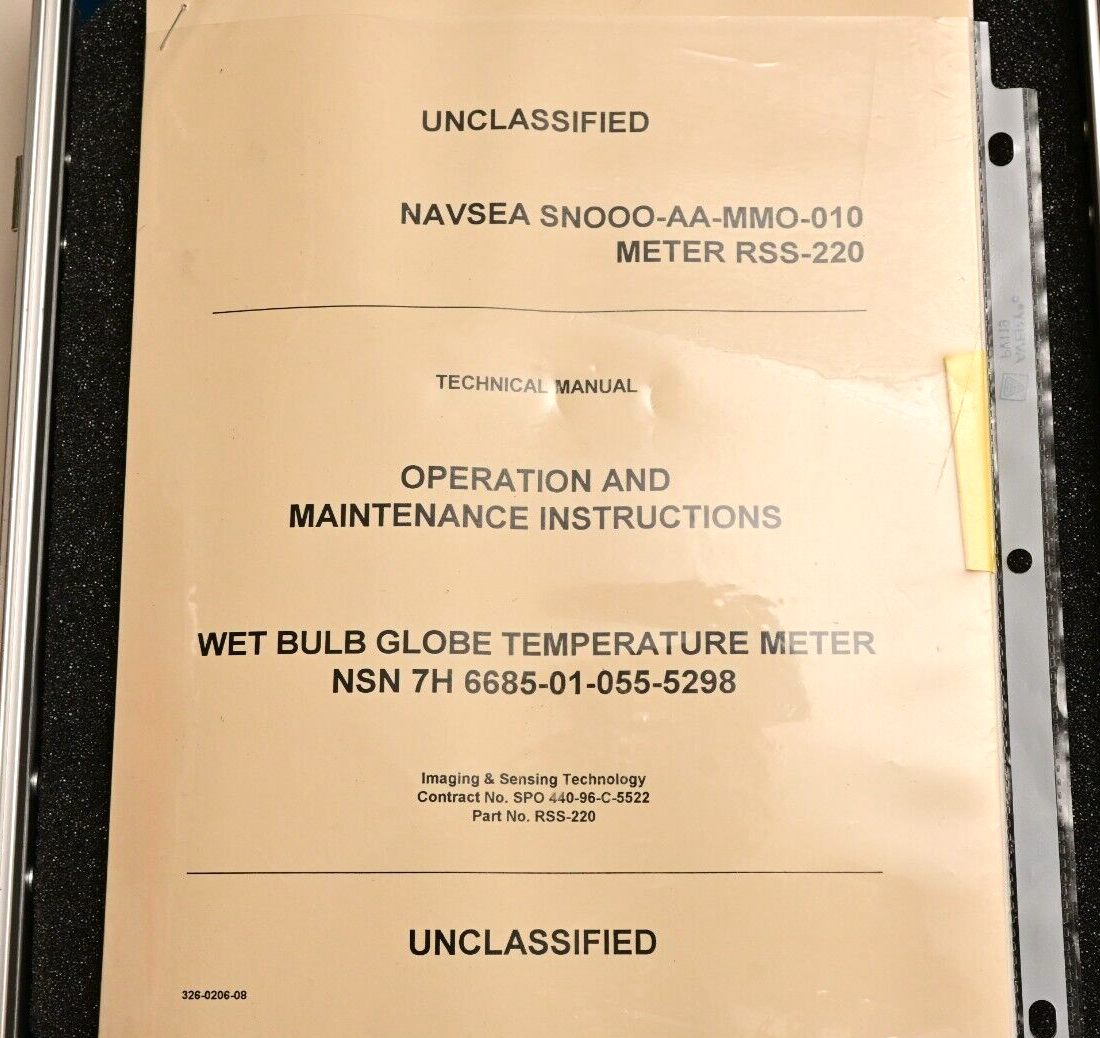 IST RSS-220 Heat Stress Monitor Wet Bulb Thermometer in "U.S. Property" Case