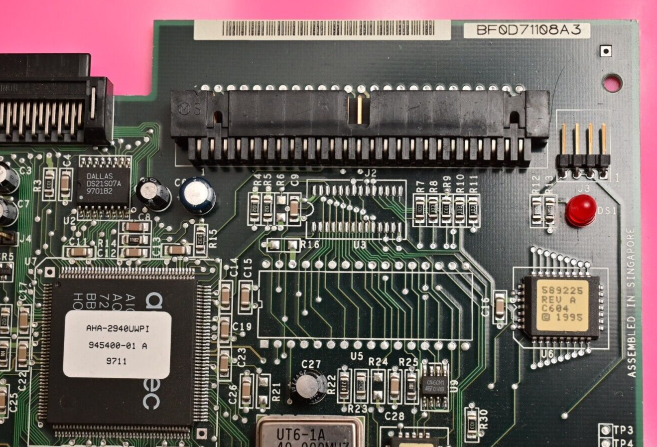 VINTAGE ADAPTEC AHA-2940W 2940UW ULTRA WIDE SCSI PCI CONTROLLER CARD