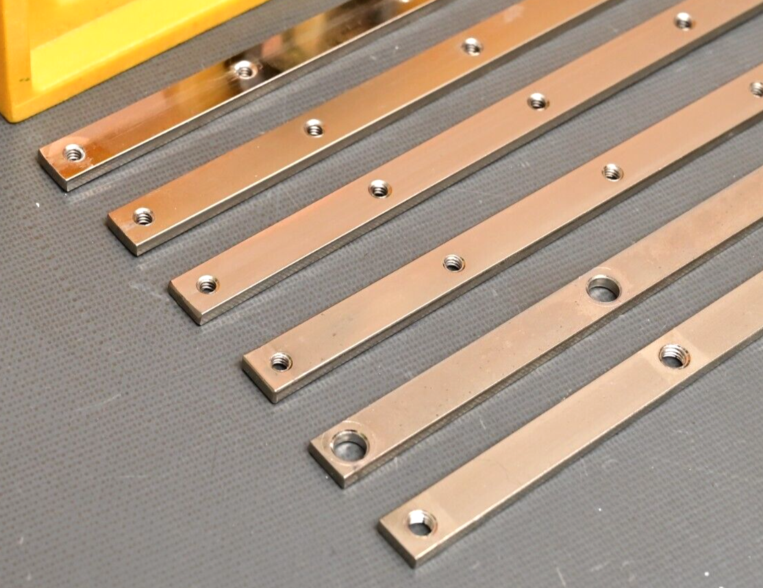 Lot 6 Stainless Bus Bars w/ Some Hardware & Ceramic Standoffs 14.5"