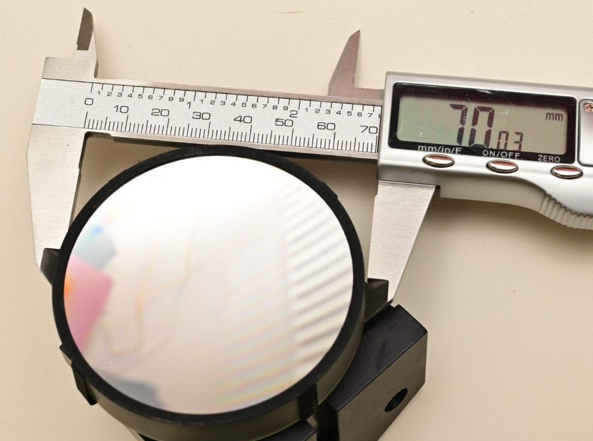 ISA Inc / Horiba Mounted 70mm Diameter Concave Mirror 404018-A UV Spectrometer