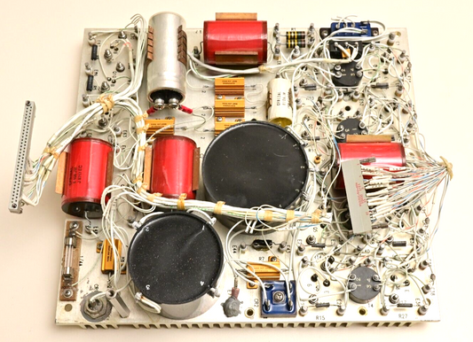 Vintage Military Power Supply Heat Sink Circuit Board Torotel Xfrmrs/Chokes/Caps