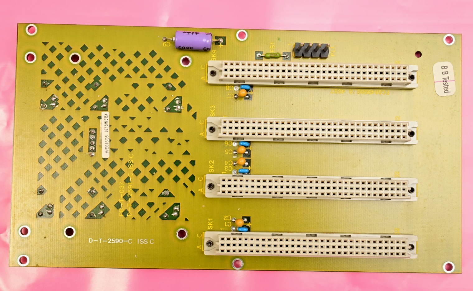 VG Data Systems Backplane PCB 4 x Gold Plated Harting 7825 96-Pin Socket