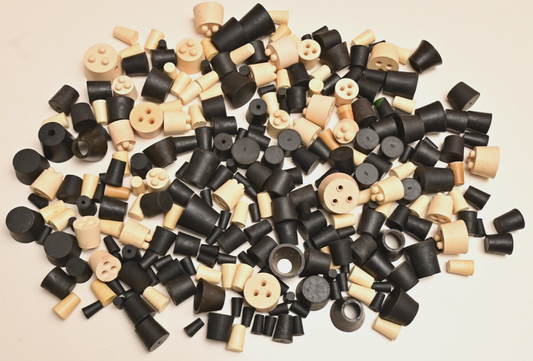 Lot of 273 Rubber Stoppers for Test Tube/Flask Various Sizes Fisherbrand? ~6 lbs