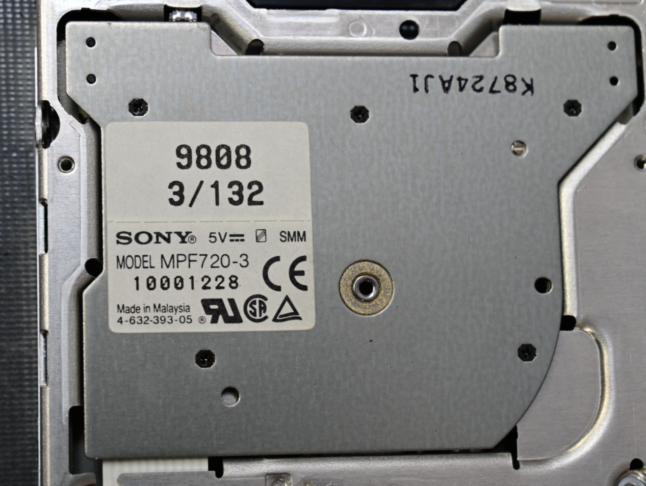 Sony 3.5" Floppy Disk Drive Slim MPF720-3 Used Vintage 1998 FPC Connector
