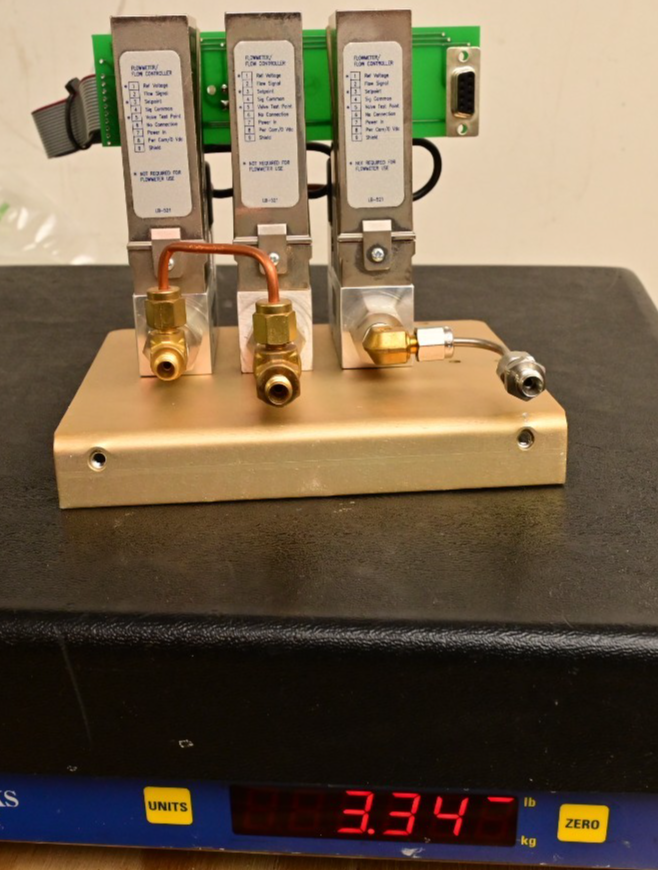 QTY 3 Parker Porter Mass Flow Meter/Controller Argon 500mL Oxygen 50mL 500mL/min