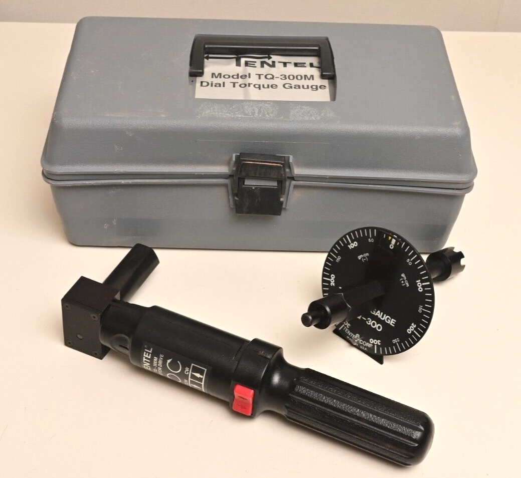 Tentel Model TQ-300M +/- 300 gm-cm Dial Torque Gauge Motor Drive w/ Case
