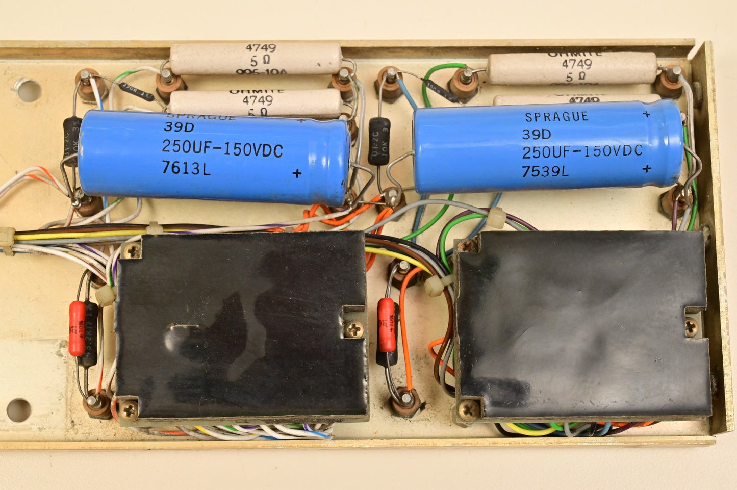 CEA Berkleonics Inverter Internal Parts Vintage Capacitors Sprague 39D Ohmite 5Ω