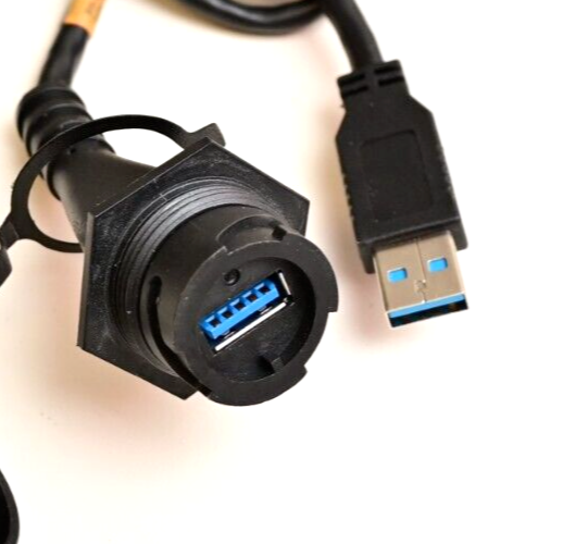 Molex IP67 Panel Mount USB Cable Female to Male 3.0/3.x Gen1 2.66ft 847330004