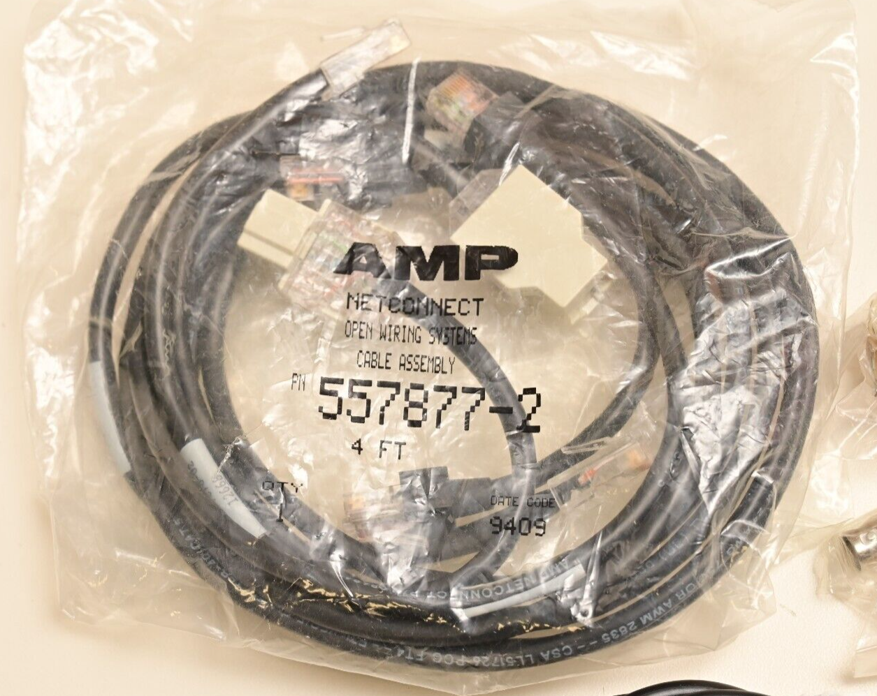 Telecom Test Cables Vintage 1990s POTS Ethernet Token Ring AMP 4ft 557877-2