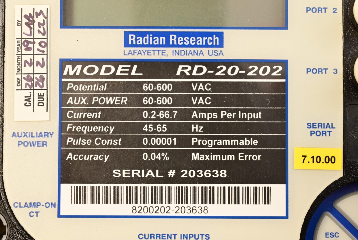 Radian Research RD-20-202 Dytronic Portable Single-Phase Reference Standard